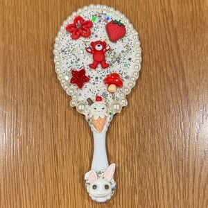 Hand Crafted White and Red Kids Decorative Mirror